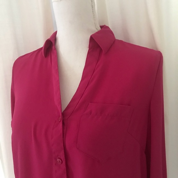 { The Limited } Fuchsia Button Down Blouse - Picture 2 of 6